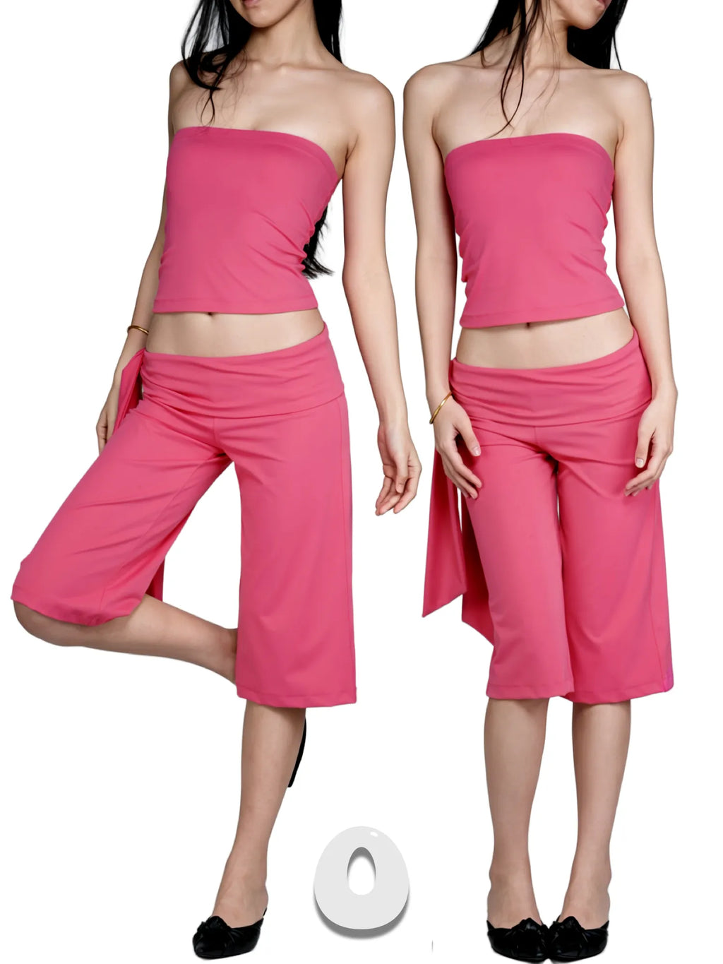 Foldover Side-Tie Bermuda Shorts