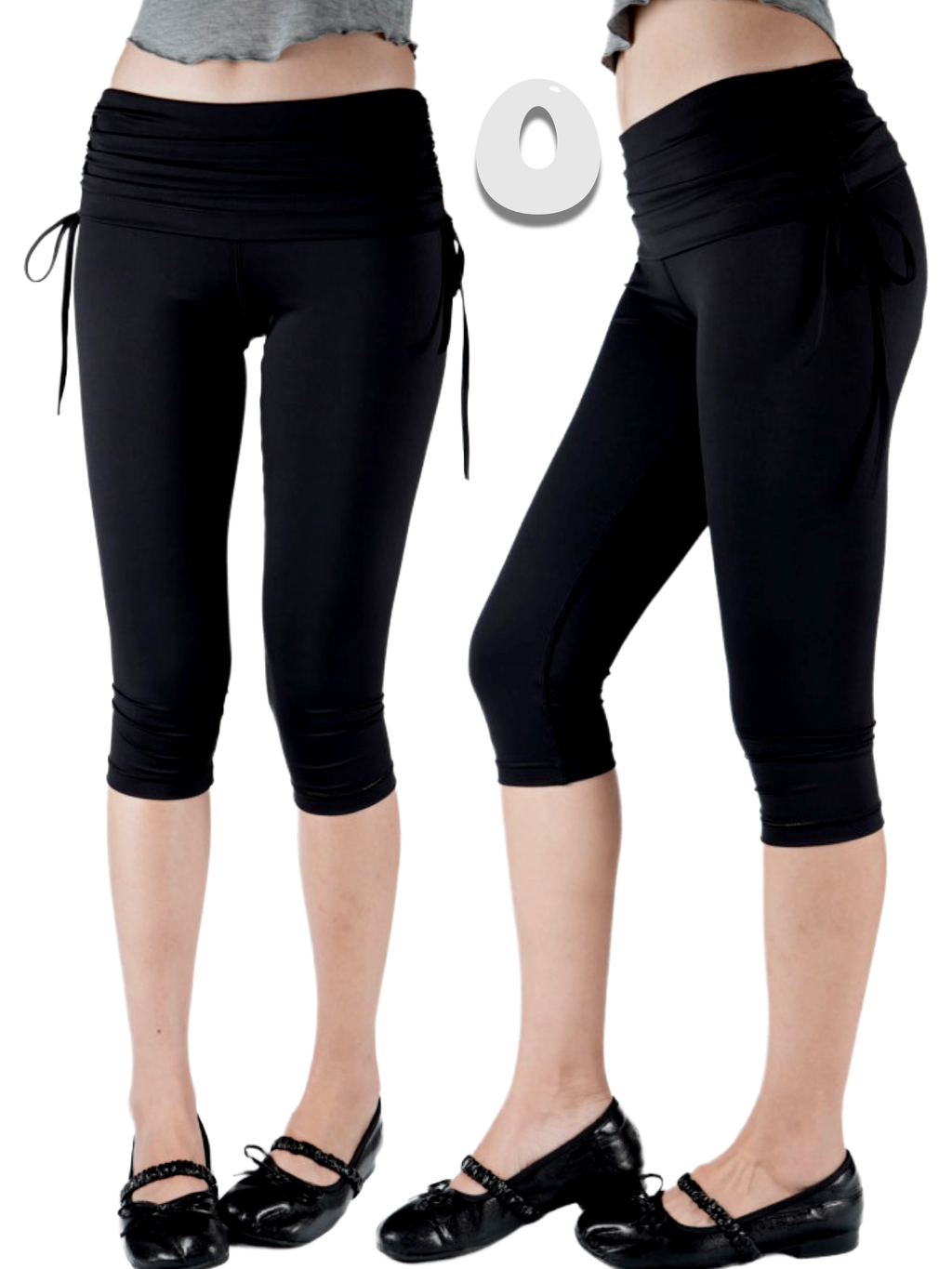 Ruched Tie-Waist Capri Leggings