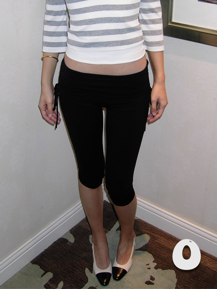 Ruched Tie-Waist Capri Leggings