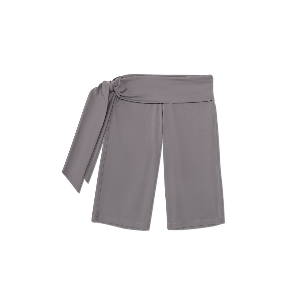 Foldover Side-Tie Bermuda Shorts