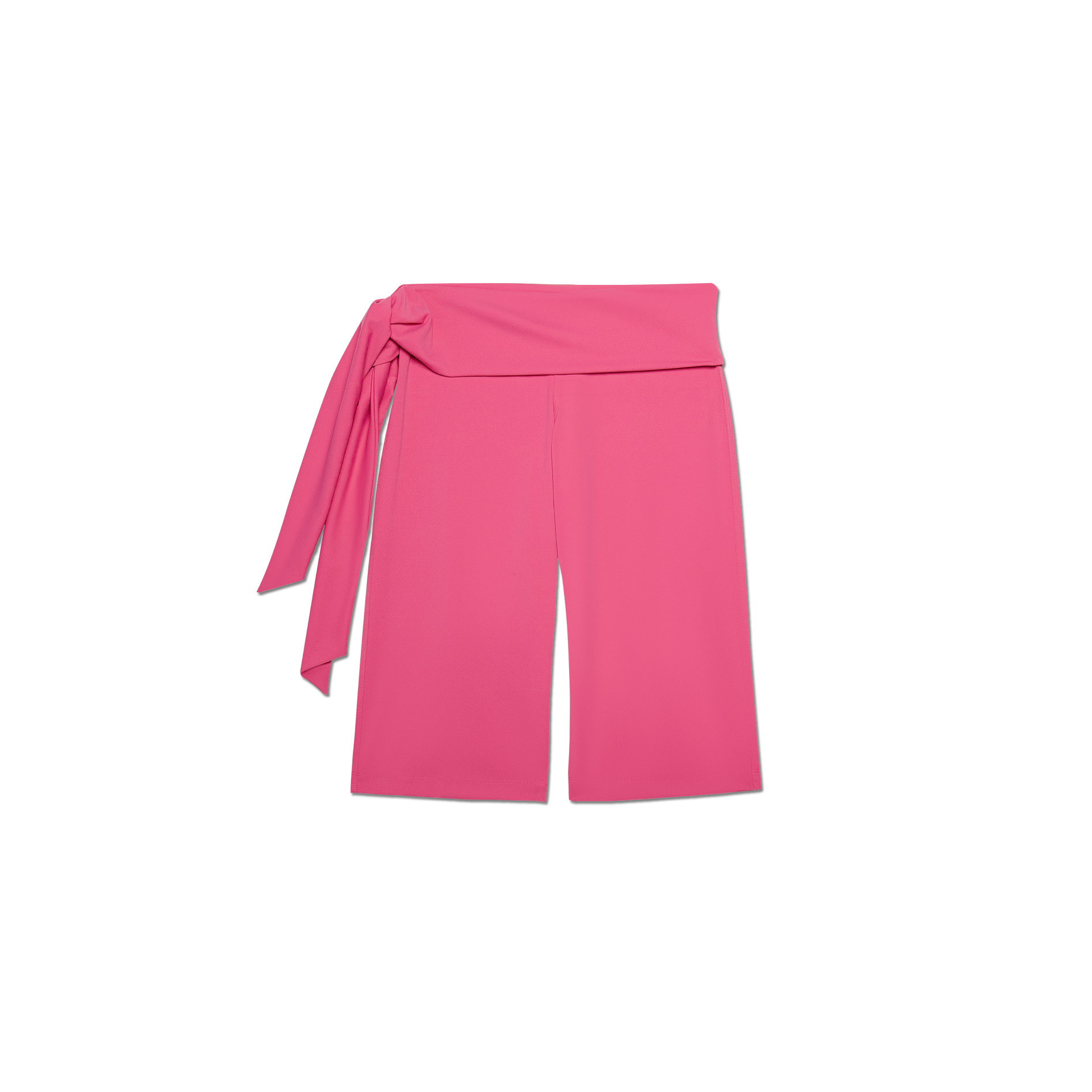 Foldover Side-Tie Bermuda Shorts