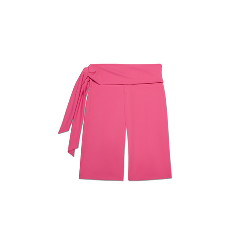 Foldover Side-Tie Bermuda Shorts